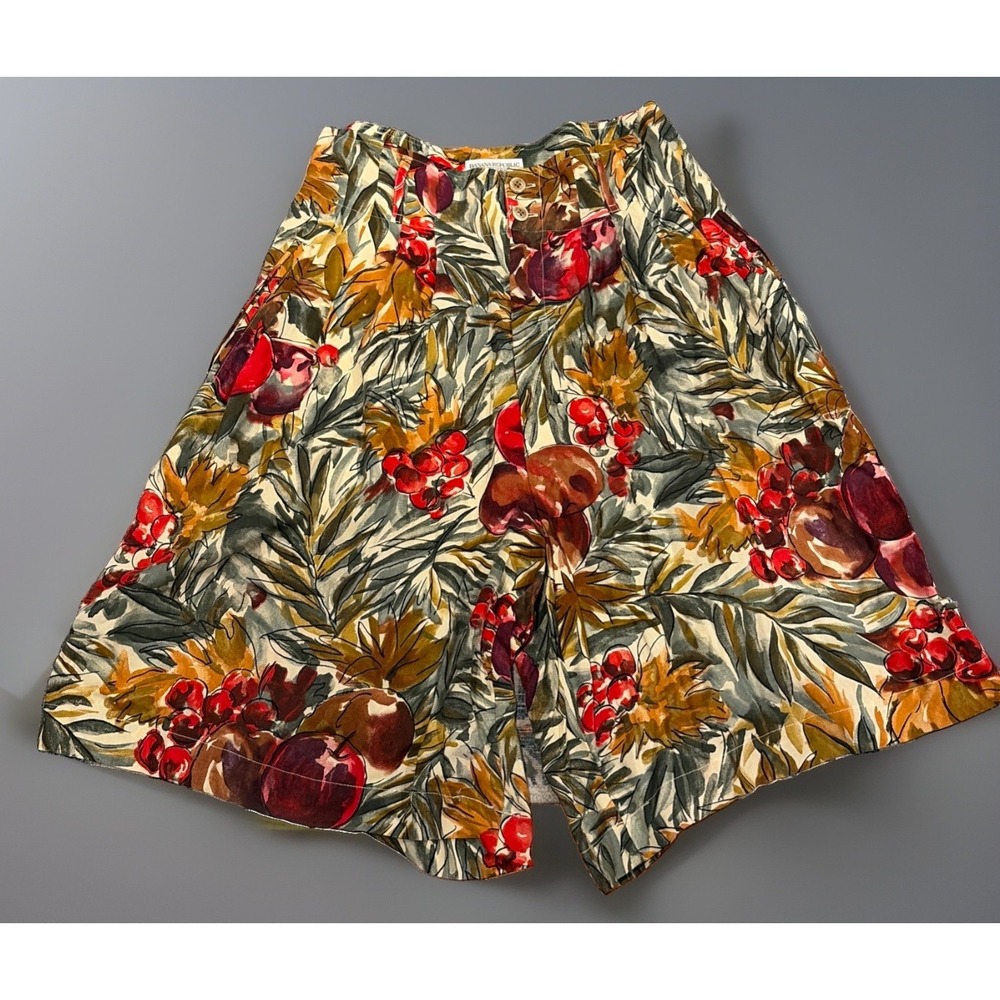 Vintage 1980s Banana Republic Safari & Travel Co. Tropical Pleated Shorts Sz 12